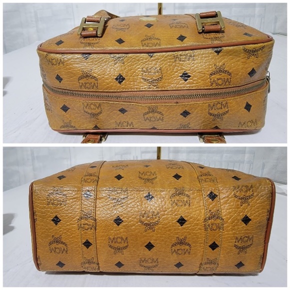 ***SALE ALERT****Authentic VINTAGE  MCM Cognac Full Zip Shoulder Bag - Picture 12 of 13